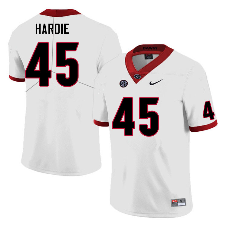 Men #45 Jacob Hardie Georgia Bulldogs College Football Jerseys Sale-White - Click Image to Close
